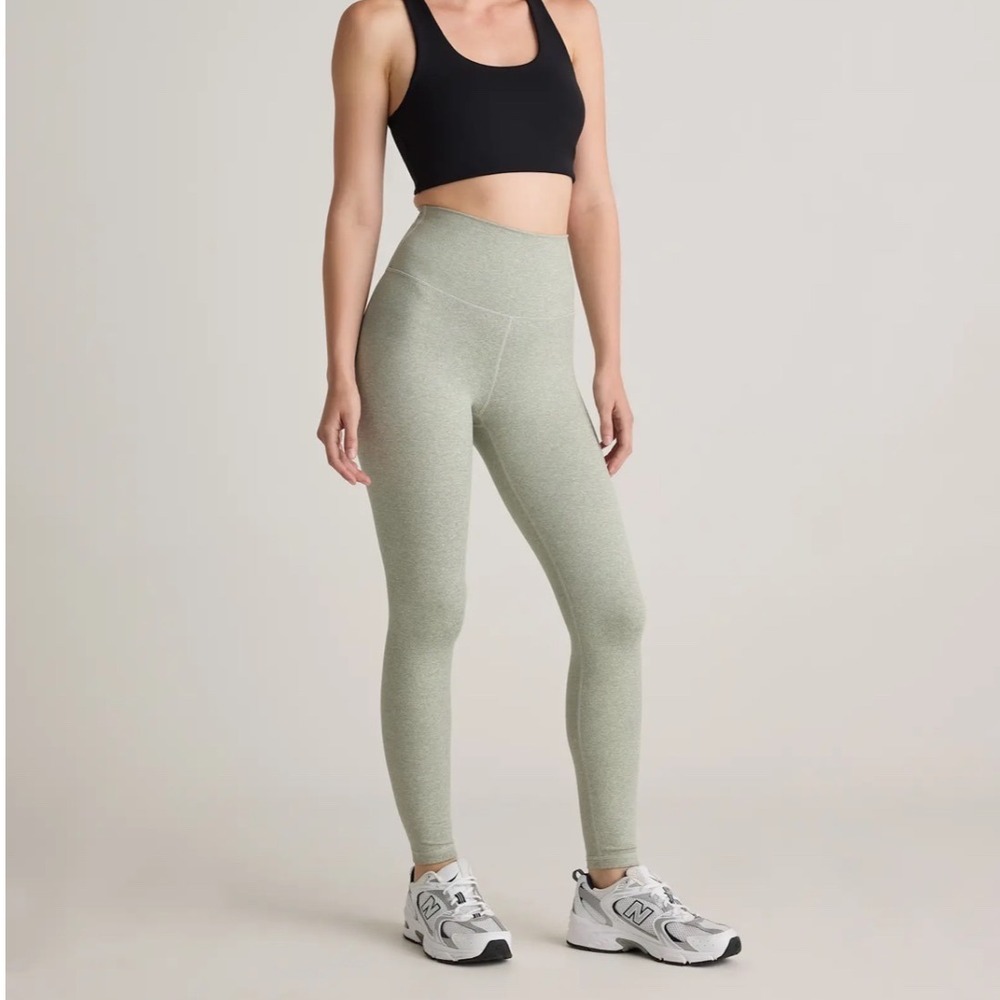 Quince Ultra-Soft High-Rise Performance Leggings XS Sage Heathered Aloe Yoga